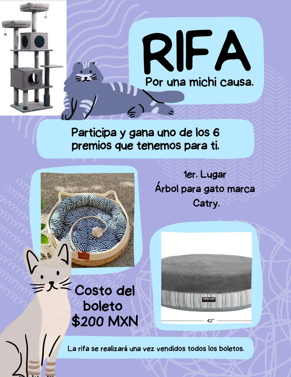 Nos quedan 22 números disponibles para la rifa, por favor echennos una garrita, necesitamos comprar cosas de esta lista que urgen para los michis.
También abonar a las cuentas en la veterinaria. 

amazon.com.mx/hz/wishlist/ls…