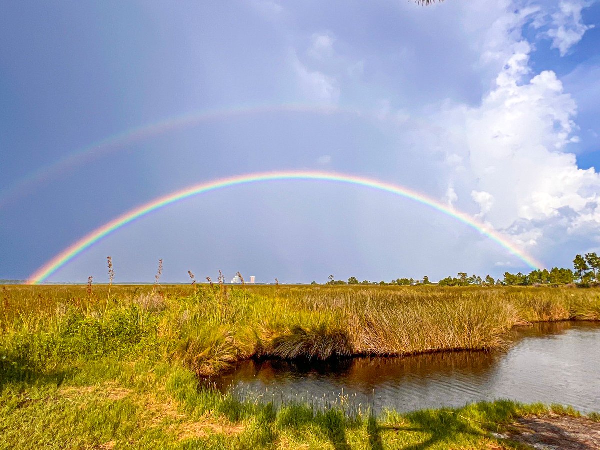Beautiful rainbow over The Gulf State park near Lake Shelby today. <a href="/spann/">James Spann</a>