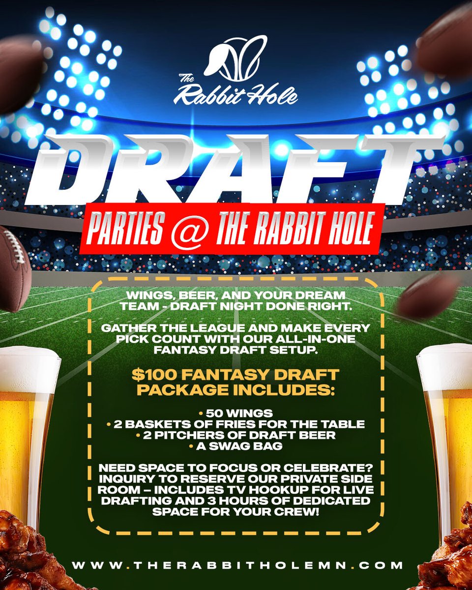 🚨 Fantasy Draft season is HERE and your league deserves better than Dave’s dusty garage and warm pizza. 🏈

📍 Tag your league commissioner and tell ‘em to get it together.