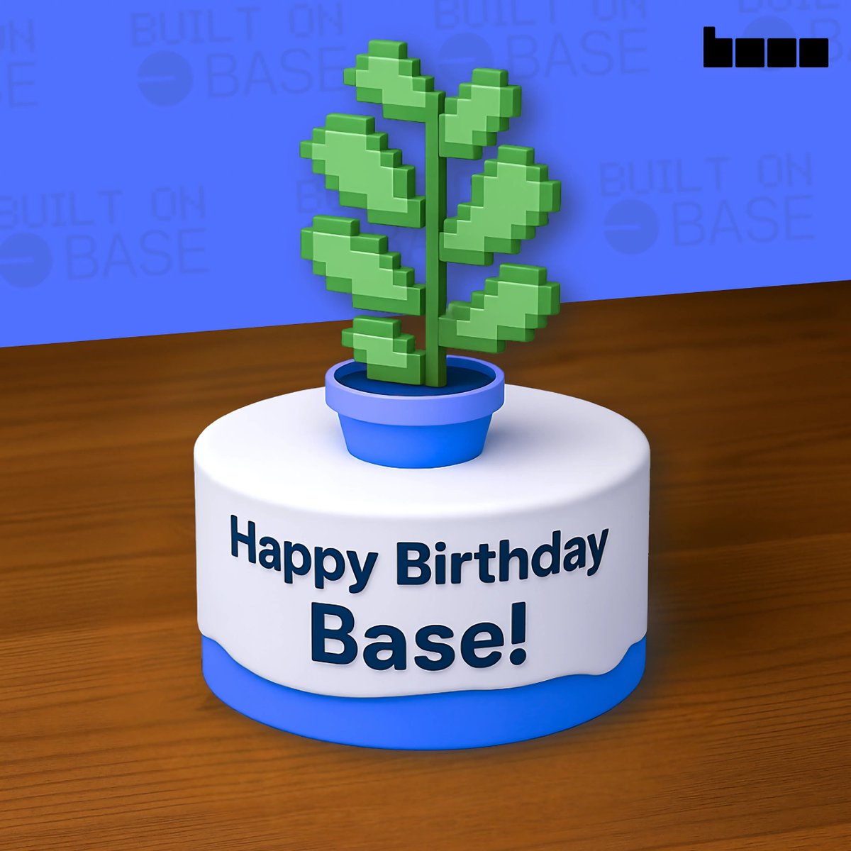 Happy Birthday <a href="/base/">Base</a>/<a href="/jessepollak/">jesse.base.eth</a>! 🥳

We hope to play our part in making <a href="/baseapp/">Base app</a> even more fun this year 🌱🎁