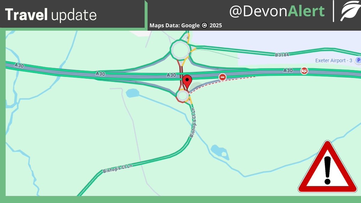 #Devon update: 00:00 04/08/25 The B3184 and the slip road from A30 Westbound to Exeter airport is now open. AW <a href="/StagecoachSW/">Stagecoach SouthWest</a>  <a href="/BBCDevon/">BBC Devon</a>