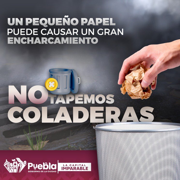 🌧️ En temporada de lluvias, mantener libres las coladeras es vital para evitar encharcamientos e inundaciones.