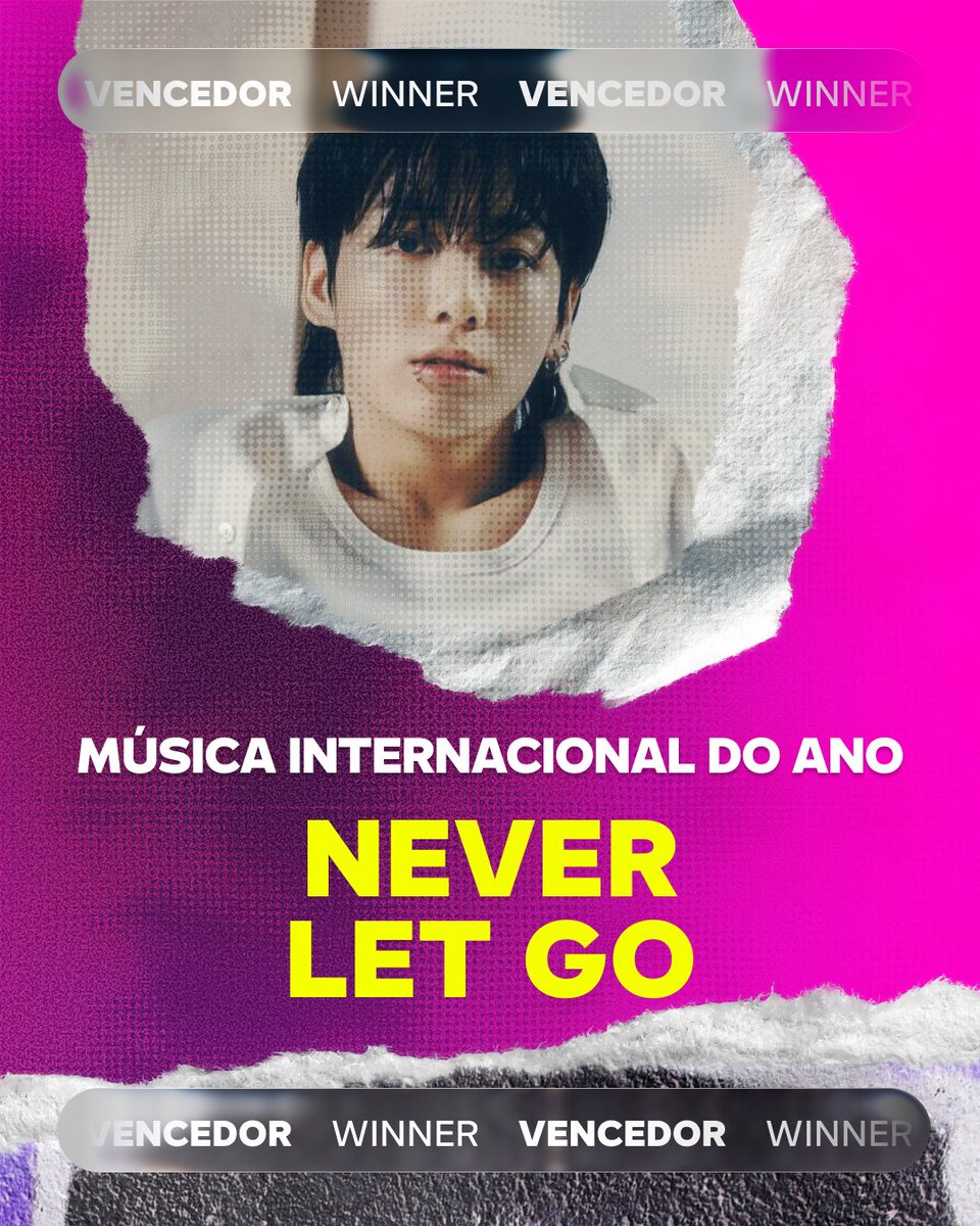 Never Let Go, do Jung Kook, ganhou na categoria "Música Internacional do Ano" no #SECAwards 2025. 🎵🏆