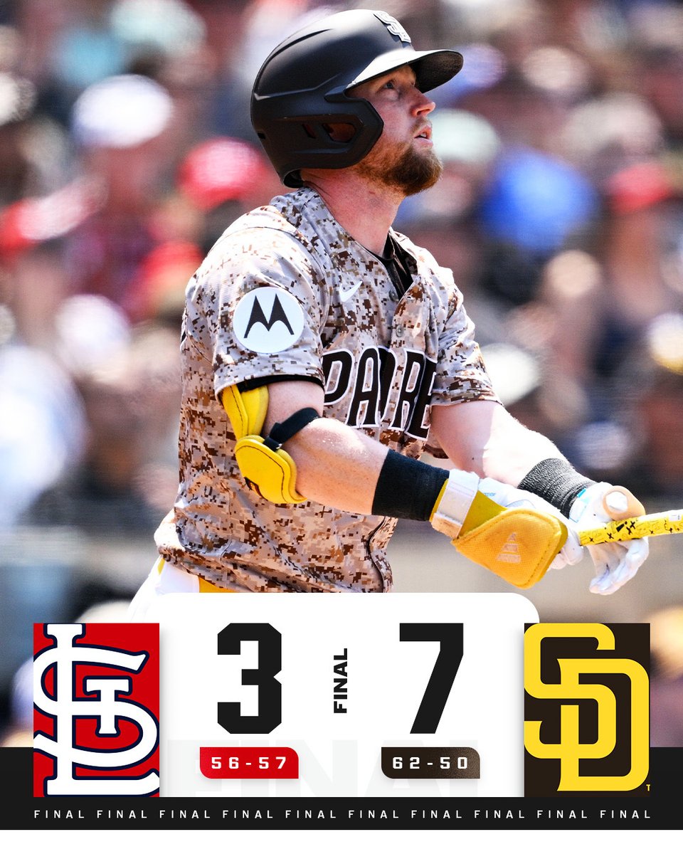 MLB's tweet image. Jake Cronenworth homers, Jackson Merrill drives in 3 to help the @Padres take the series from St. Louis!