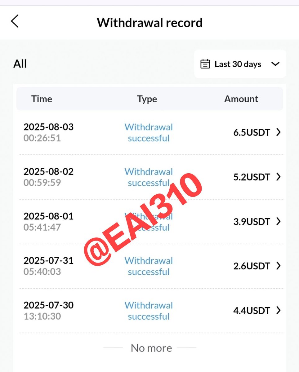 ECSBUpdates's tweet image. ✨ 𝐁𝐀𝐌 🌟🌟🌟🌟

🏦 PAYMENT SUCCESS ✅💯

🗓 Soft Launching : July 30,2025

🐻 Sign up for free and get 30 USDT!

🌎 Registration Link HERE  : bam-play.com/?pcode=8637512

🧸 Activate your BAM1 investment with just 20 USDT
#CRYPTO #Mining #Investments #USDT #AIRDROP #BITCOIN #TRON