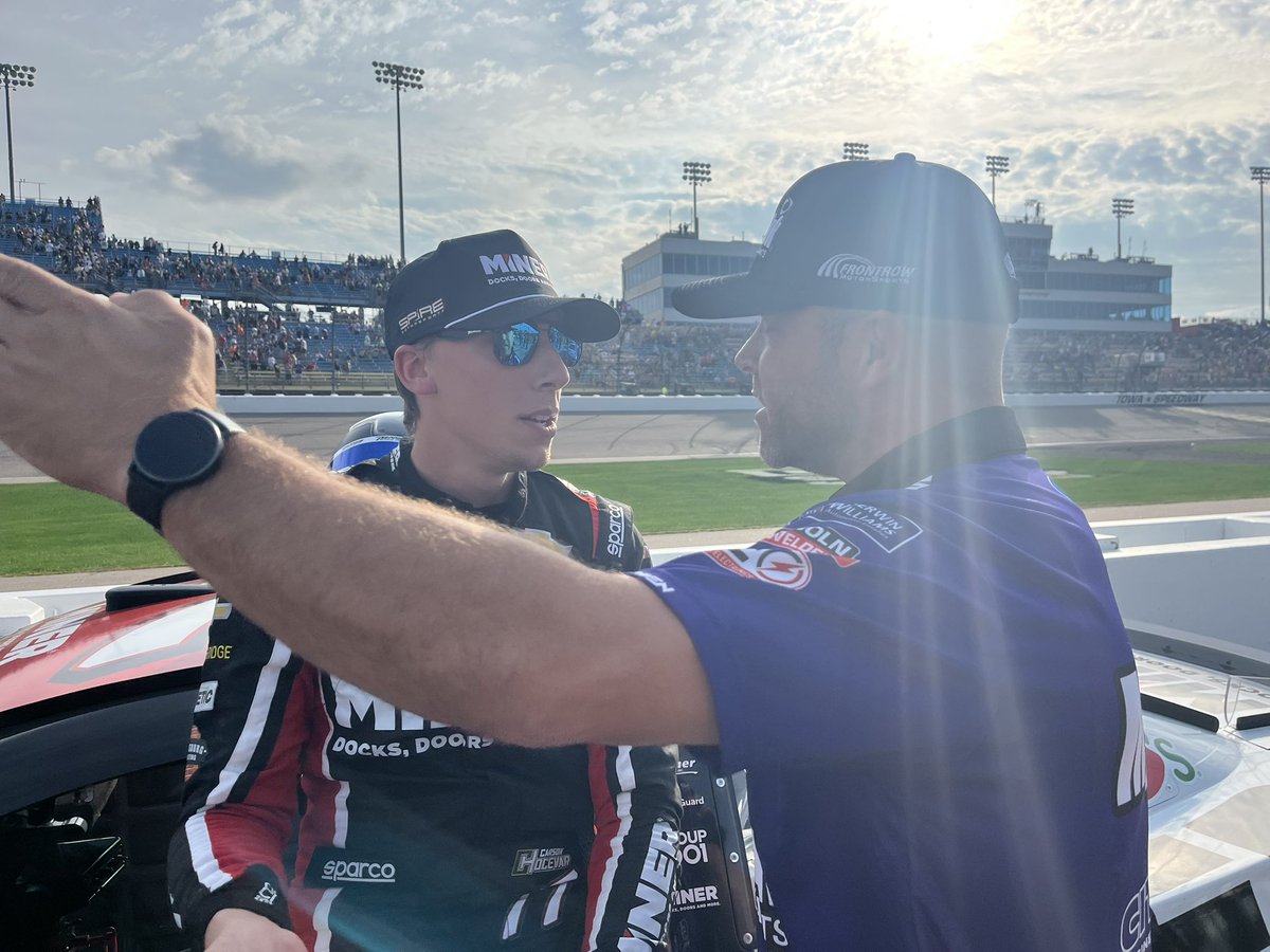 A crew member from the 38 team confronted Hocevar after the race while I was interviewing him. 

Only quote I could make out from the conversation was “our car is fucking wrecked because you drive like a fucking r****d.”