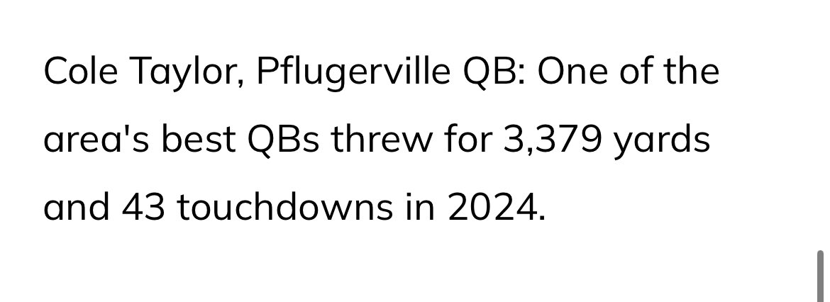Cole Taylor (@coletaylor2026) on Twitter photo Thank you <a href="/Rickyprep/">Rick Cantu</a> @Statesman Sr. szn loading…
<a href="/PF_HighFootball/">Pflugerville High School Football</a> <a href="/PHSCoachTaylor/">Charles Taylor</a> <a href="/connectedathUSA/">Connected Athletics Inc.🙏🏾</a> #2026QB Thank you <a href="/Rickyprep/">Rick Cantu</a> @Statesman Sr. szn loading…
<a href="/PF_HighFootball/">Pflugerville High School Football</a> <a href="/PHSCoachTaylor/">Charles Taylor</a> <a href="/connectedathUSA/">Connected Athletics Inc.🙏🏾</a> #2026QB