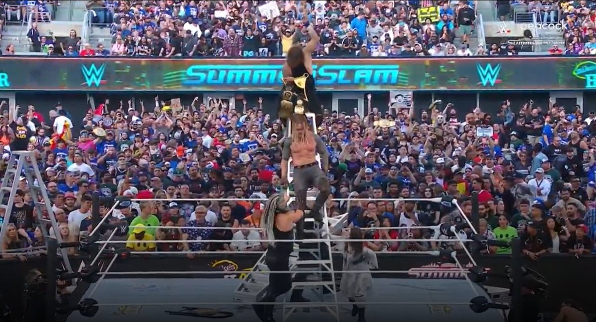 The Wyatt Sicks retain the WWE Tag Team Titles in a chaotic 6-team TLC match at #SummerSlam 2025! Tables smashed, ladders toppled, and chairs flew, pure insanity!  #AndStill #WWE #SummerSlam2025
