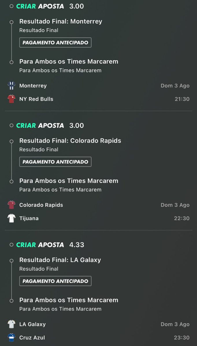 Nossa tripla de hoje escolhida pra cá!

Vamos buscar essa ODD 39 e eu vou doar parte do lucro pra quem curtir e comentar ❤️🥷🏼

RT aumentam as chances 🔥💰