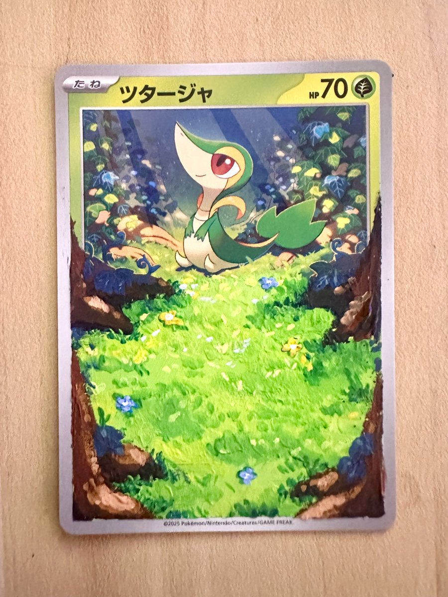 sorry for all the art posting lately but i painted my first pokemon card!
