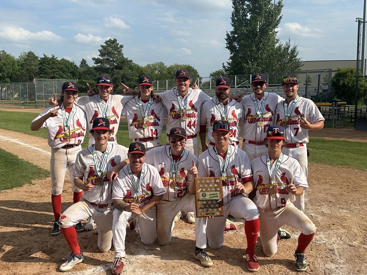 For the first time in Carlyle Cardinals history, we are TIER 1 PROVINCIAL CHAMPIONS!!
Rock shoves for 6, and the bats broke it open to win 11-1. 
What a week for this squad! 
#champs