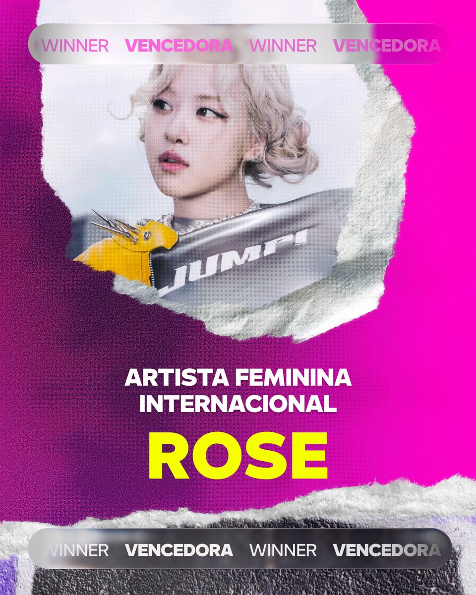Rose foi a grande vencedora da categoria "Artista Feminina Internacional do Ano" no #SECAwards 2025. 🏆🎤