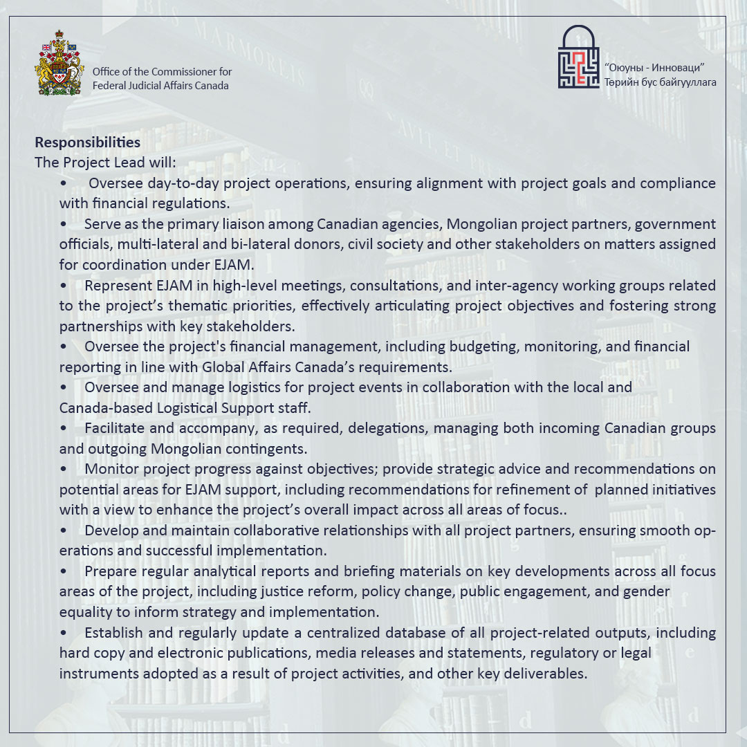 oyunii_neelt's tweet photo. #Hiring
Statement of Work for the Project Lead Project: 
Equal Justice for All in Mongolia (EJAM) https://t.co/9FfTy1qQXy https://t.co/ktrmN634Il