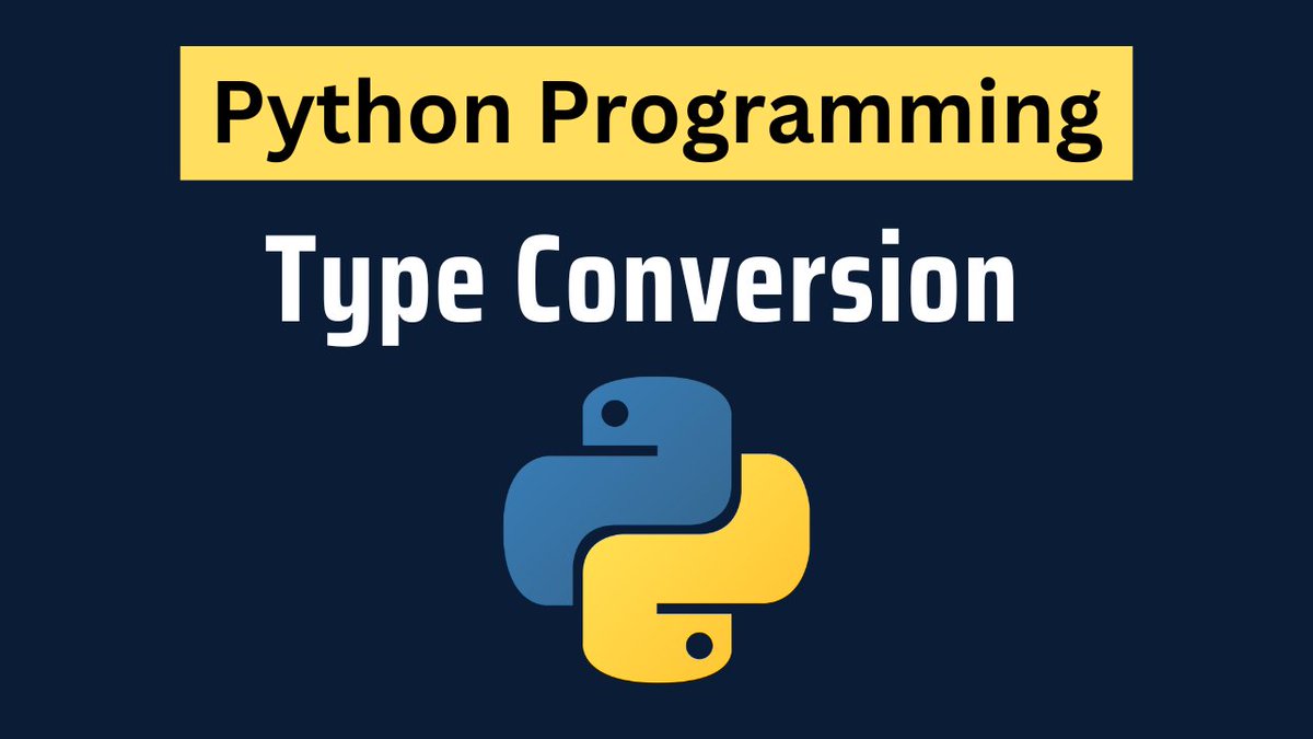 dw_amit's tweet image. Type Conversion in Python - studyopedia.com/python3/type-c…
Video Tutorial: youtu.be/WeLXPGMzoUE
#python #pythontutorial #studyopedia #pythonprogramming