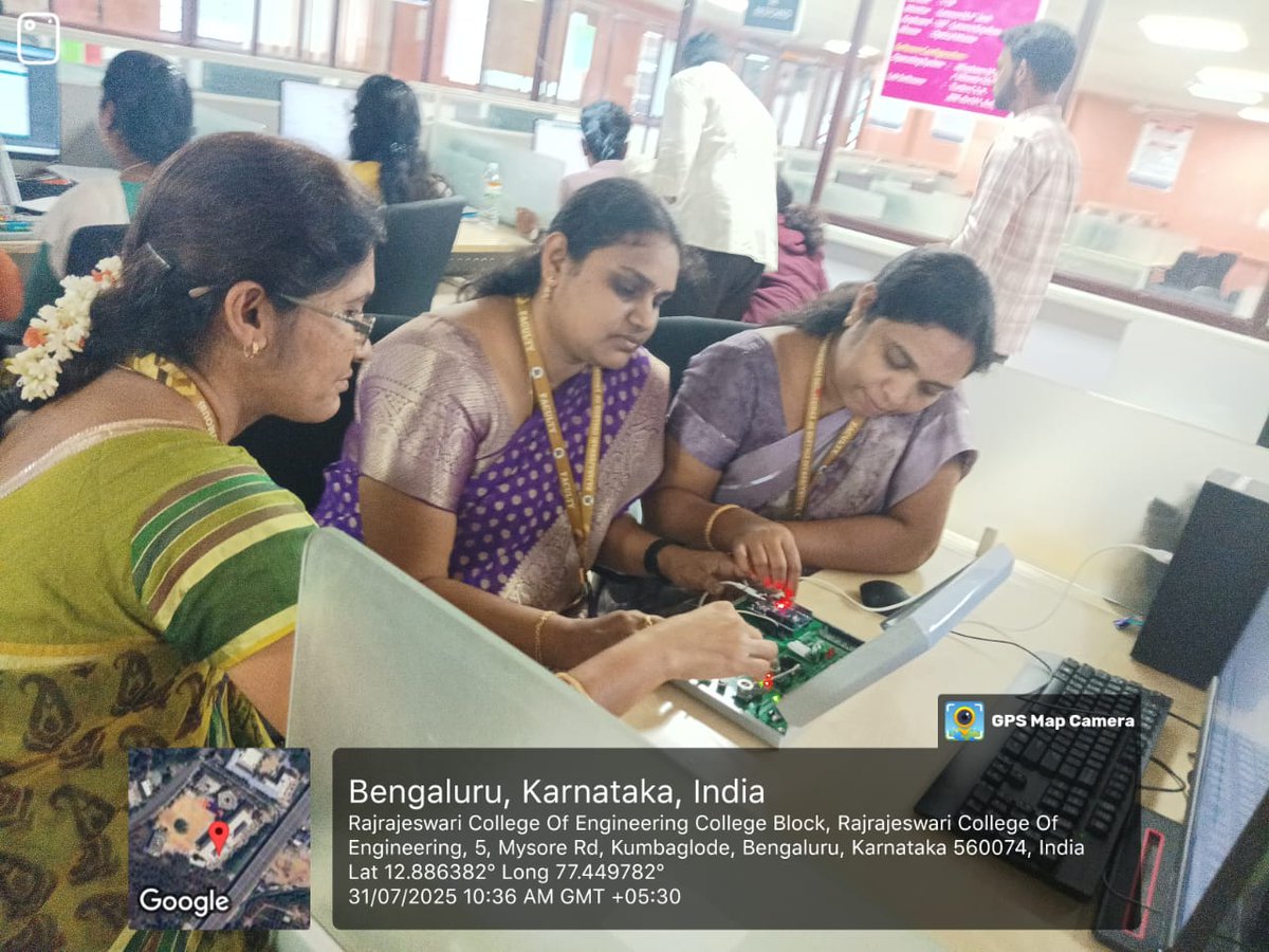 rrceblr's tweet image. 📡 Day 2 of IoT FDP @ #RRCE saw faculty dive into advanced IoT, real-time data, and sensor-based projects with experts Mr. Sreedhara Reddy &amp;amp; Mr. Kota Balu Kowshal. Hands-on learning made teaching IoT more practical &amp;amp; engaging. 💡
#IoTWorkshop #FDP2025