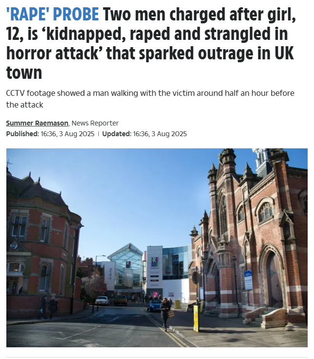 Nuneaton man turned out to be an Afghan...

Two men were eventually charged after a girl, 12, was allegedly kidnapped, raped and strangled.

A second man, Mohammad Kabir, also 23, has been charged with aiding and abetting rape, as well as strangulation and kidnap of the girl.