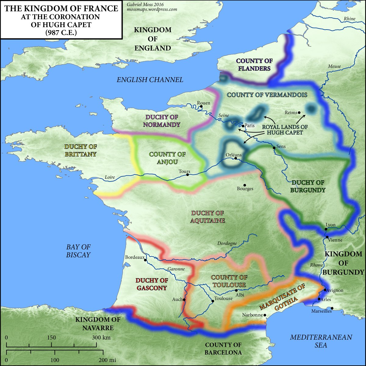 E.g. the state of France does not exist on its current boundaries because all those places were already filled with 'the French.'

Rather the French state already existed and made everyone in its borders *learn French.*

The state created the nation, not the other way around.