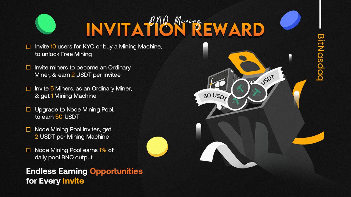 BNQGlobal's tweet photo. 💸 Your chance to win 2 USDT per referral!
Invite friends to buy mining machines &amp; get rewarded instantly
.
.
#BitNasdaq #USDT #BNQMining #MiningMachine #CryptoRewards #Invite https://t.co/DZONHIZQ4u