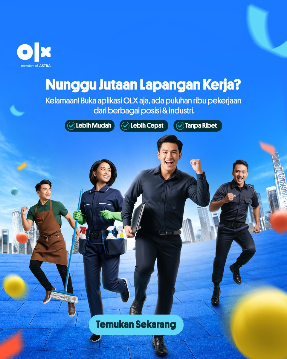 olxid_official's tweet photo. Buat OLXers yang akhir pekan kemarin belum sempet dateng ke job fair, minOL punya kabar baik nih!
Kamu juga bisa loh cari lowongan kerja di aplikasi atau website OLX🥰
Biar makin sat-set yuk langsung cek di link ini https://t.co/m5eQ1tem5L
#OLX #OLXID #LowonganKerja #Loker #LokerJakarta #Jobseeker