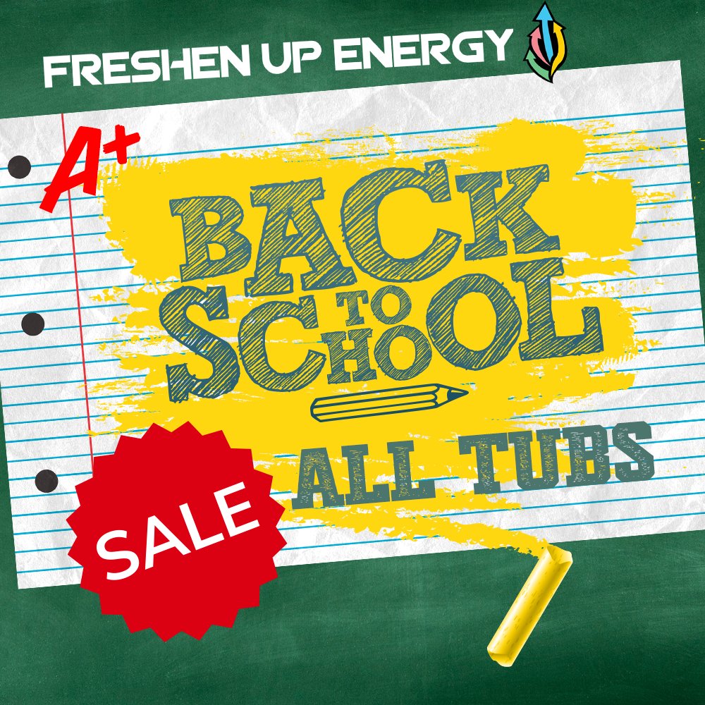 🎒 Back-to-School SALE is LIVE! 🧠⚡

Now through August 18th, take 10% OFF every tub across the site -

💧 Hydration Tubs
⚡ Energy Tubs
🔥 MAX Line Tubs

Plus, your favorite creator codes are ON—stack the savings while they last!!

Fresh year. Fresh grind. Freshen Up. 💯