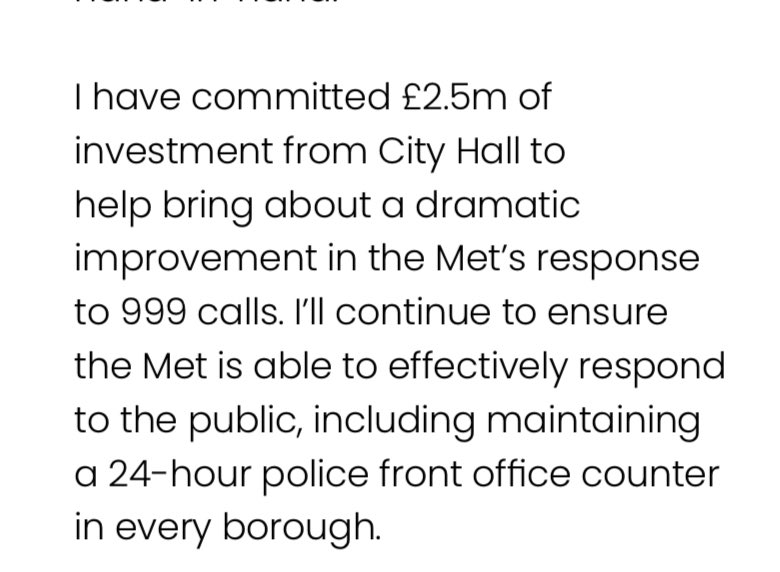 And closing half of the capital’s police front counters in spite of a manifesto commitment YOU made just a year ago to maintain a 24/7 front counter in every London borough