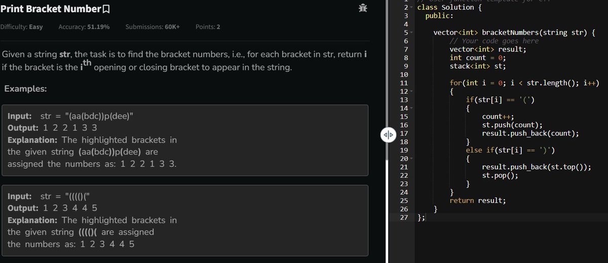 RajatJadon_'s tweet image. 5 Easy GFG Questions โ All About Practice
Make the Array Beautiful
Insert an Element at Bottom of Stack
String Manipulation
Get Min at Pop
Print Bracket Number
Not every question is hard โ but every one matters.
#GFG #PracticeMode #CodingGrind #DSA