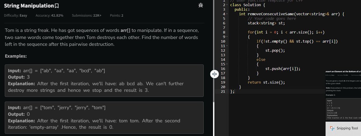 RajatJadon_'s tweet image. 5 Easy GFG Questions โ All About Practice
Make the Array Beautiful
Insert an Element at Bottom of Stack
String Manipulation
Get Min at Pop
Print Bracket Number
Not every question is hard โ but every one matters.
#GFG #PracticeMode #CodingGrind #DSA