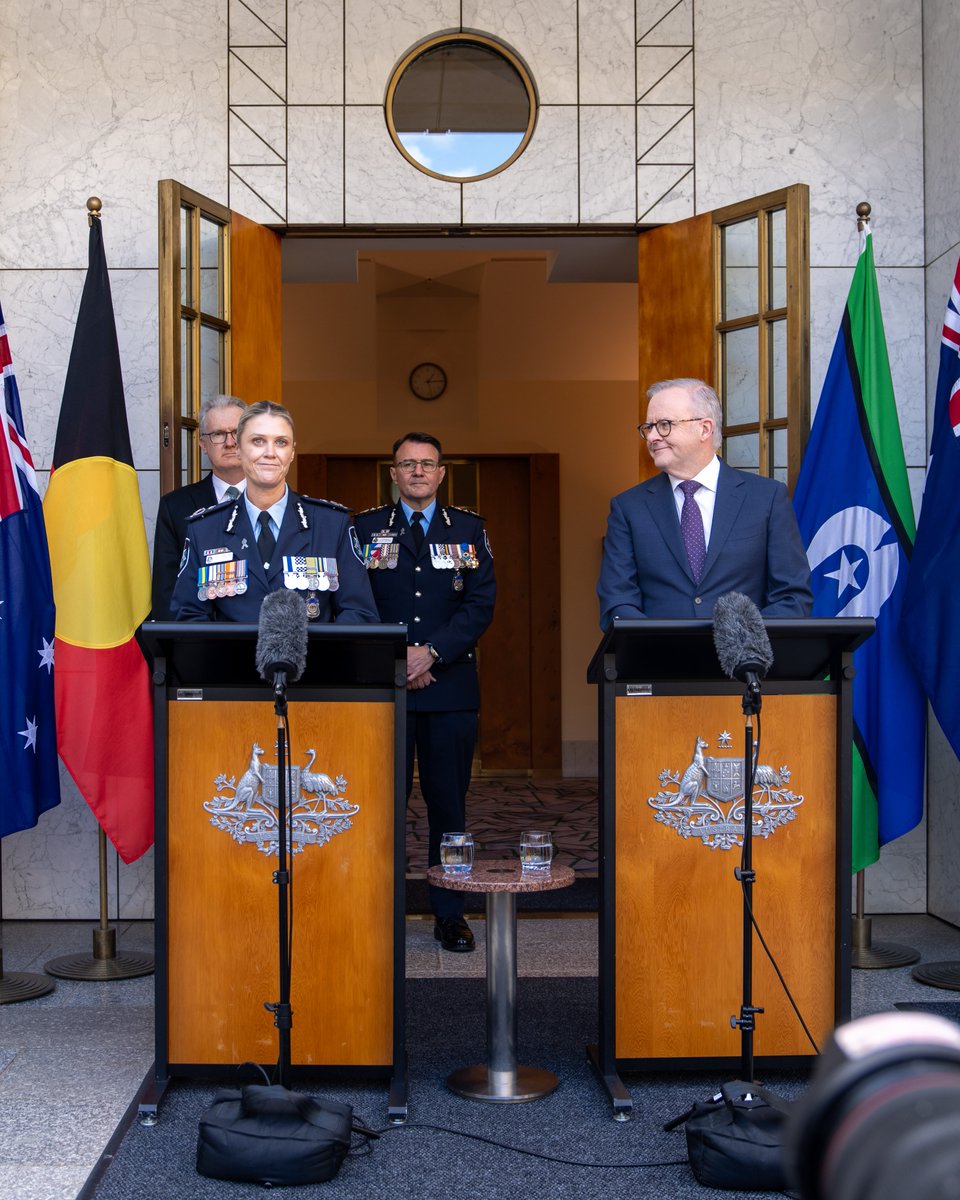 Congratulations to Krissy Barrett who has been appointed as the next Australian Federal Police Commissioner. 

Krissy has more than 20 years experience in policing, from counter terrorism to organised crime. 

And she’ll be the first woman to be AFP Commissioner. 

I want to