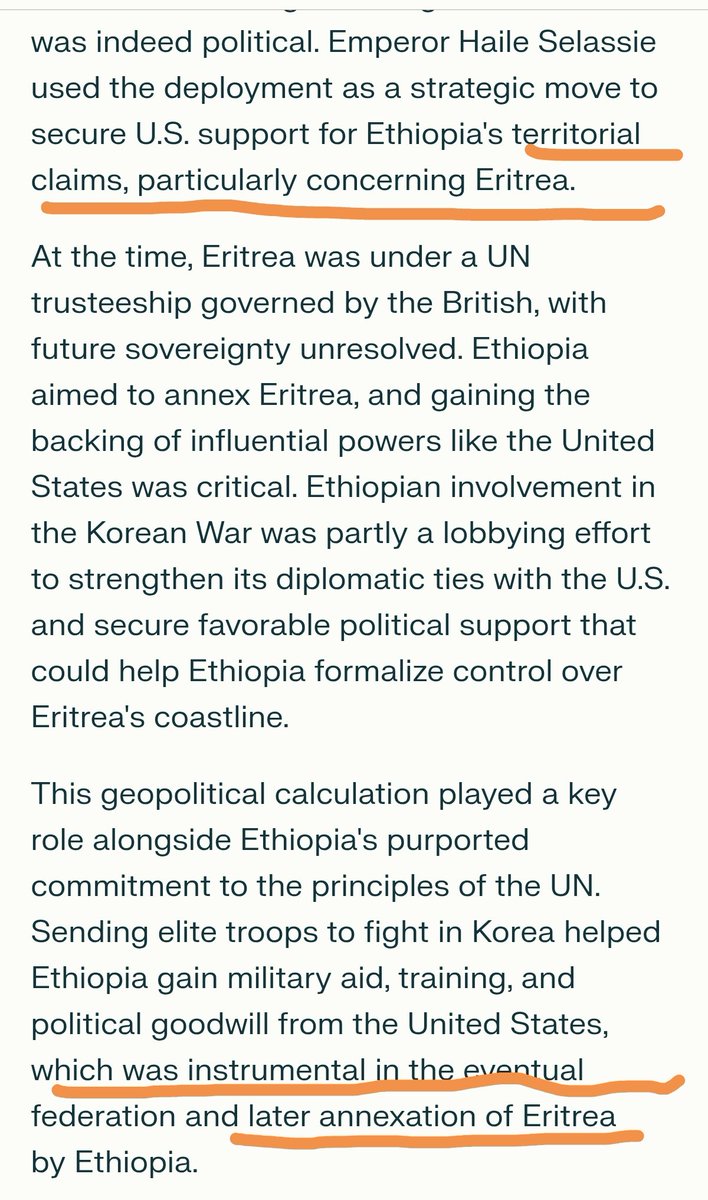 Eri_Gravita's tweet image. It's historical phenomena.

See below troop deployment to fight US wars-1951, Federation with #Eritrea 1952, annexation 1962, armed struggle for independence started 1961. #ProxyState #Ethiopia