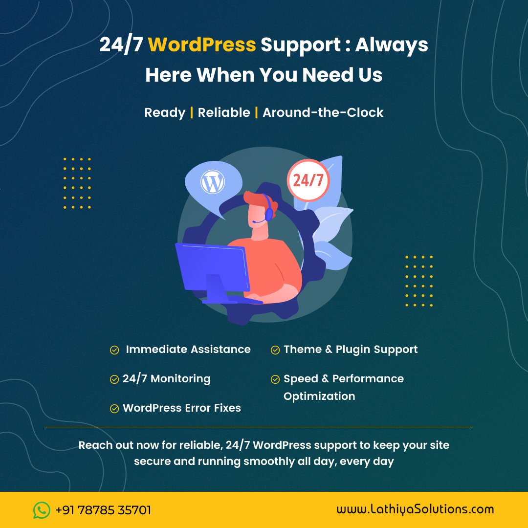 lathiyasolution's tweet image. 🕒 24/7 WordPress Support by Lathiya Solutions 💪
✅ Fixes, Plugins, Speed, Security, Backups
🎯 You run your business, we handle your site.
👉 lathiyasolutions.com/wordpress-webs…
📞 +91 78785 35701