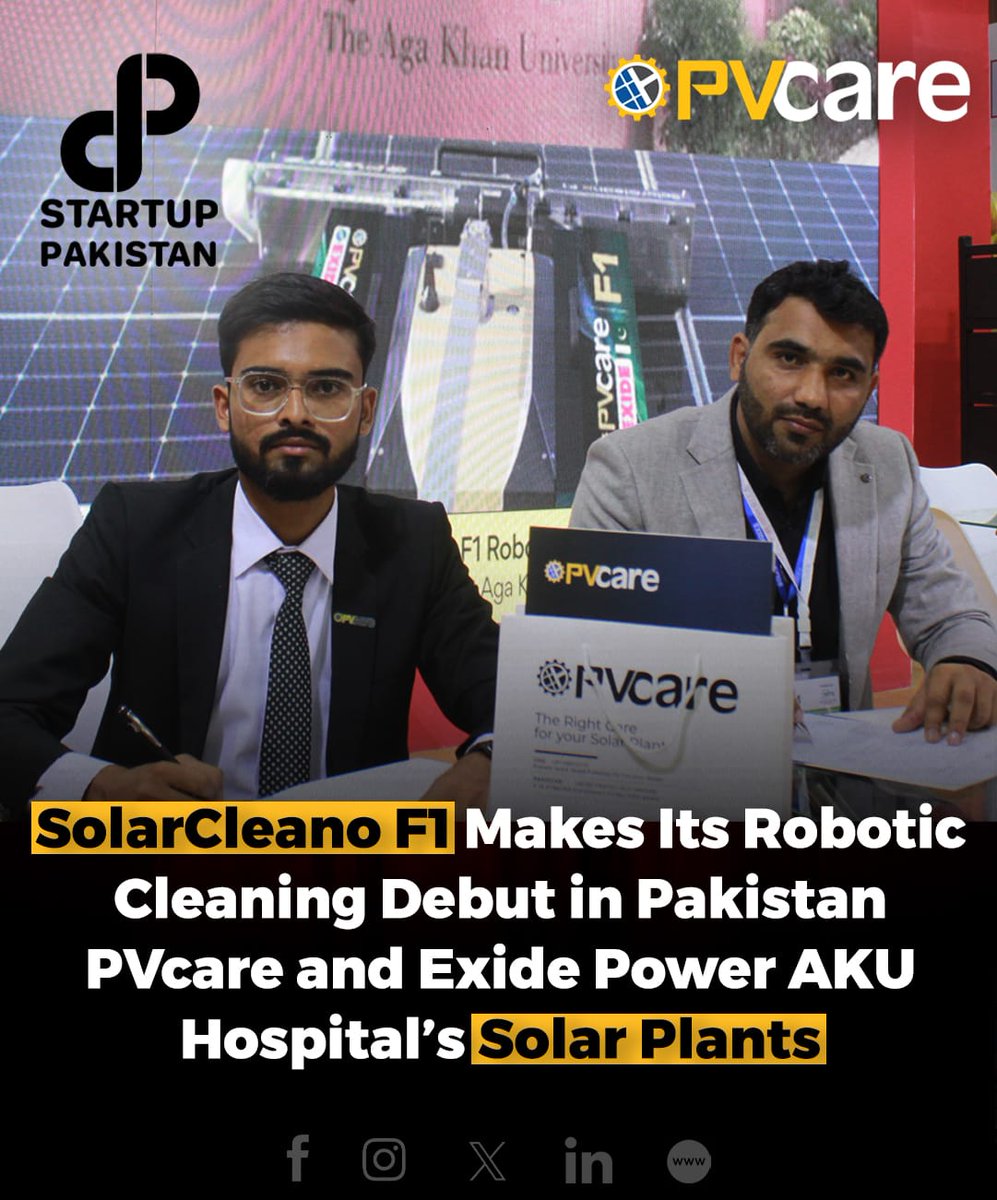 PakStartup's tweet photo. PVcare has introduced the SolarCleano F1, a European-engineered robot that brings precision solar cleaning, remote control operation, and damage-free performance to one of the country’s most respected institutions.
#PVcare #SolarCleanoF1 #SolarcleaningLeader https://t.co/LcuaizRETd