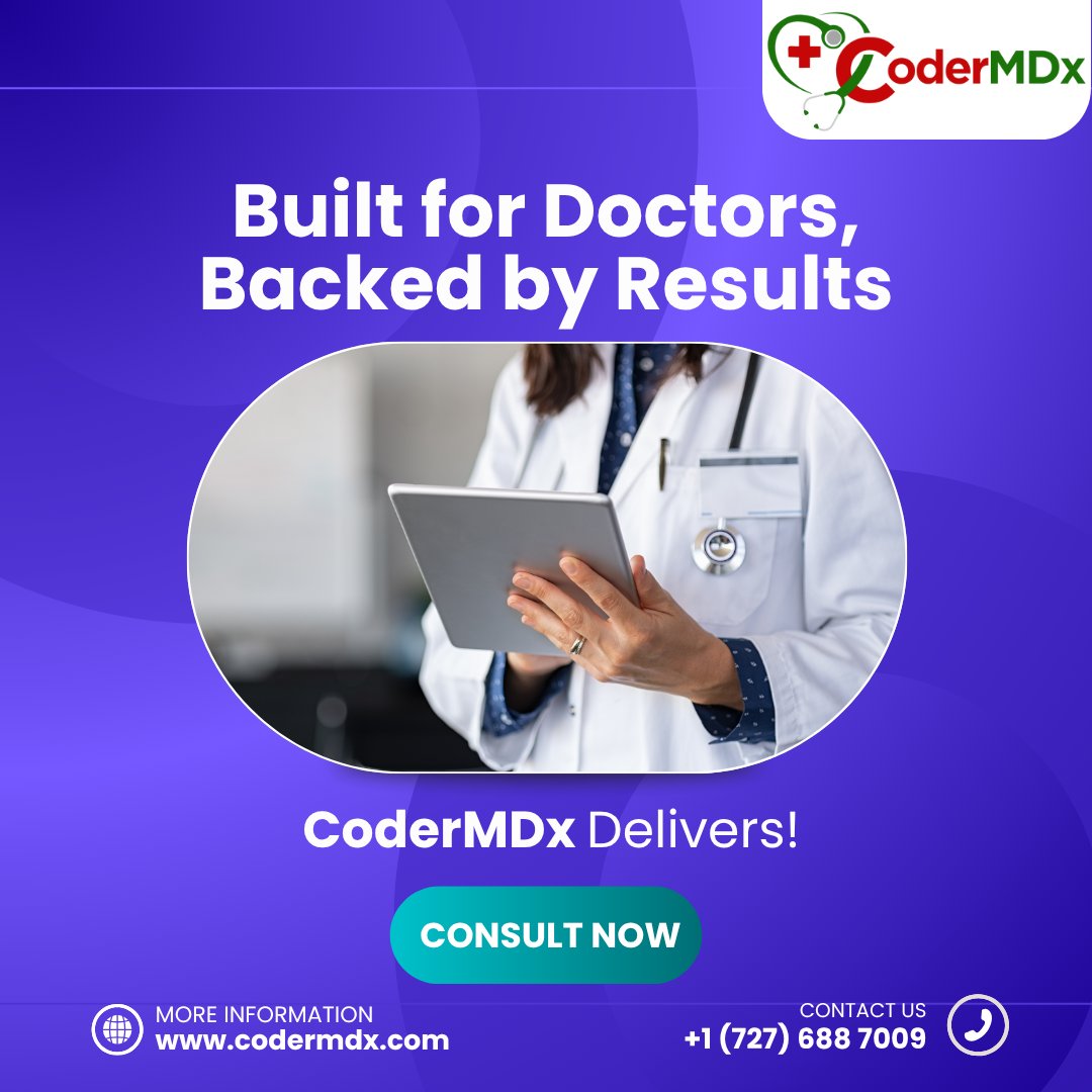 codermdx25's tweet photo. 🩺Built for Doctors, Backed by Results – #CoderMDx Delivers!
✅99% #CleanClaim Rate
✅#FasterReimbursements
✅Trusted by Florida's #TopHealthcareProviders
🌐Visit: https://t.co/n2UzGis9cI
📱+1 (727) 688 7009
#MedicalBilling #DoctorSupport #CodingExperts #SurgicalCoding https://t.co/X3GXAgdWbn