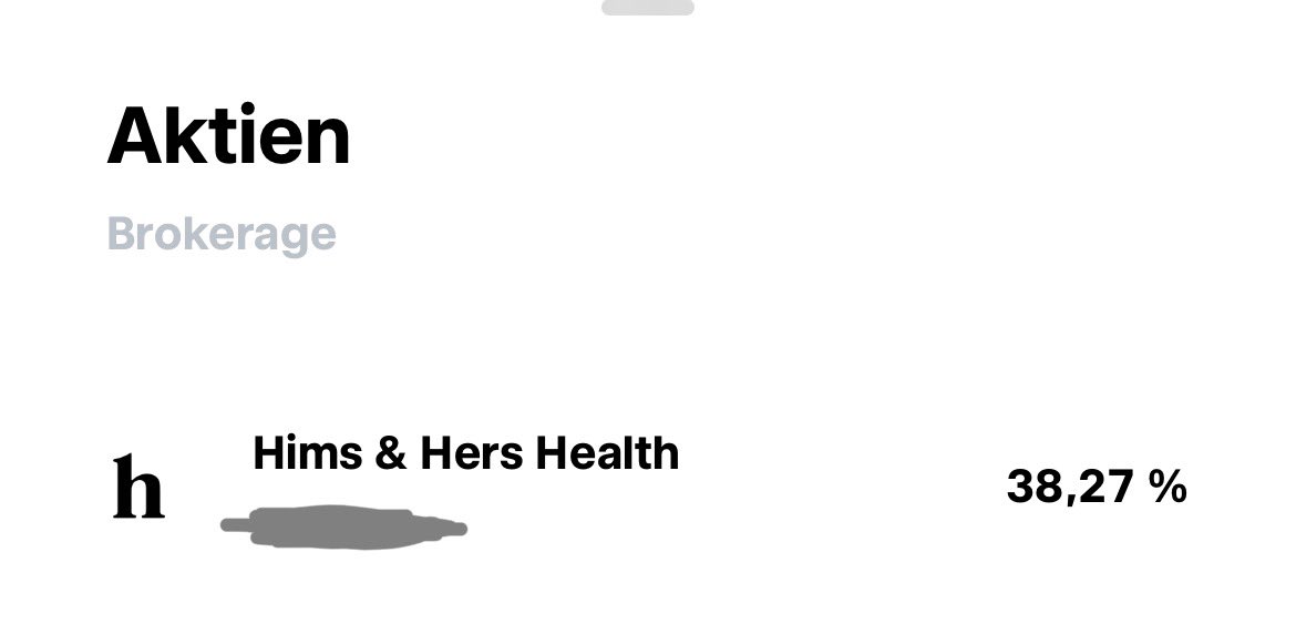 über 38% meines Einzelaktien-Depots steckt in $HIMS 

heute Nacht ist earnings-call, was kann schon schiefgehen?😂