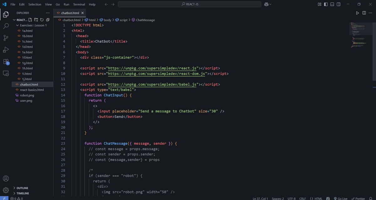 RishiPande15322's tweet image. Day 23/180  Of  #180DaysOfCode

Started learning React.js today!
Covered the basics: React DOM, JSX, Components, Props.
Also began working on a chatbot project to apply what I’m learning.

#softwaredeveloper #webdeveloper #css #buildinpublic