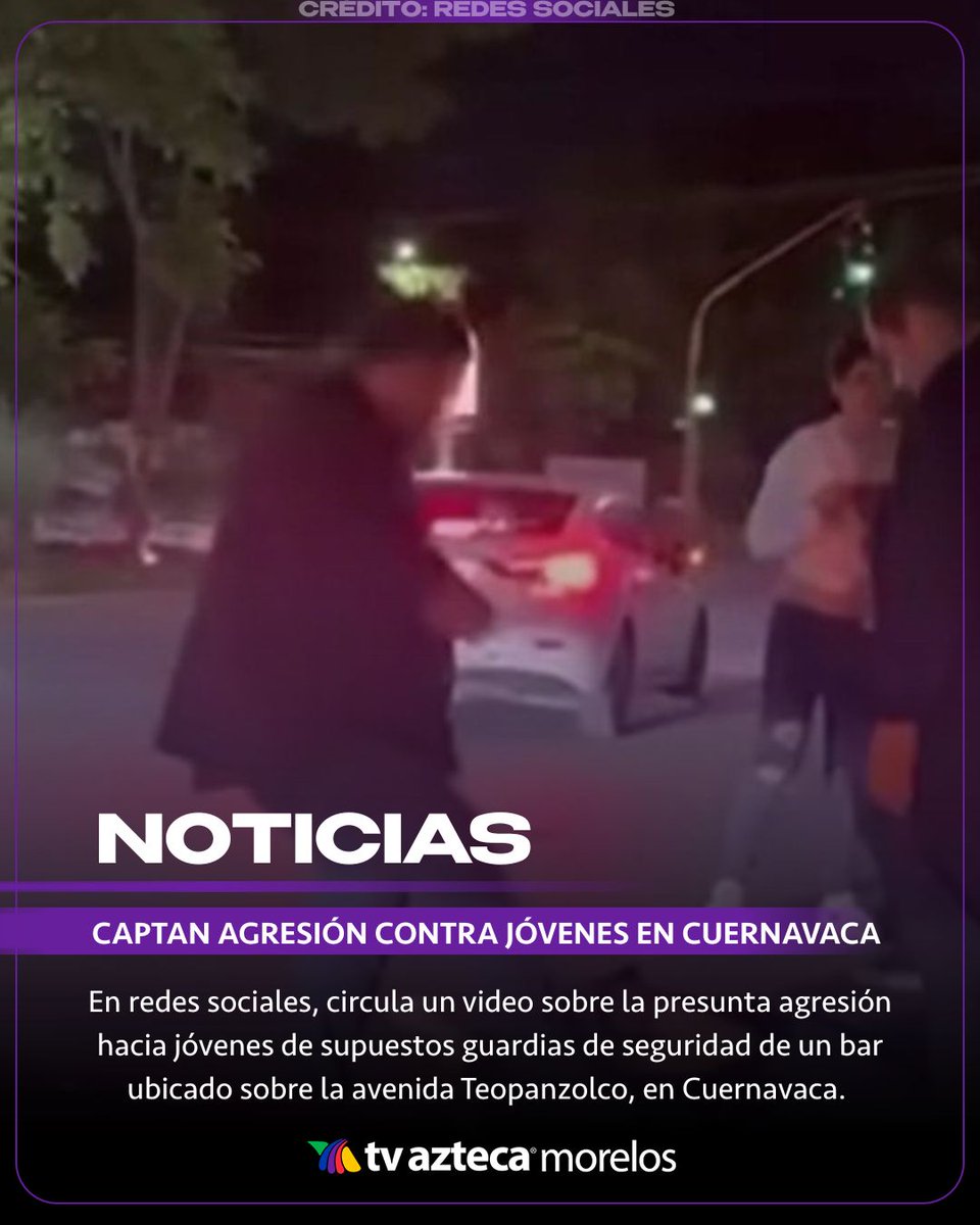 En redes sociales, circula un video sobre la presunta agresión hacia jóvenes de supuestos guardias de seguridad de un bar ubicado sobre la avenida Teopanzolco, en Cuernavaca. 

En la grabación, se observa cómo los presuntos guardias llevan al suelo a los jóvenes y, en repetidas