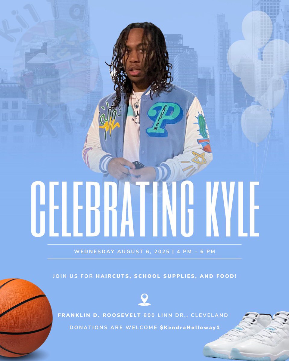 Kyle “KJ” Jackson… taken from us much too early in life… his impact in 20 short years was immeasurable… join us to celebrate his life and pick up where he left off making a difference for youth in the city of Cleveland community… donations appreciated… God bless KJ