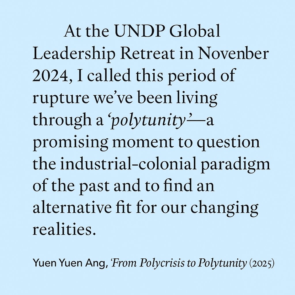 yuenyuenang's tweet photo. Is #polycrisis scary? Paralyzing?
Only for those who are attached to the old order
But for others, disruption opens the way to an alternative paradigm. I call this moment #polytunity.
🔗https://t.co/tZBMrRD3k2 https://t.co/cFd78SM9Fq