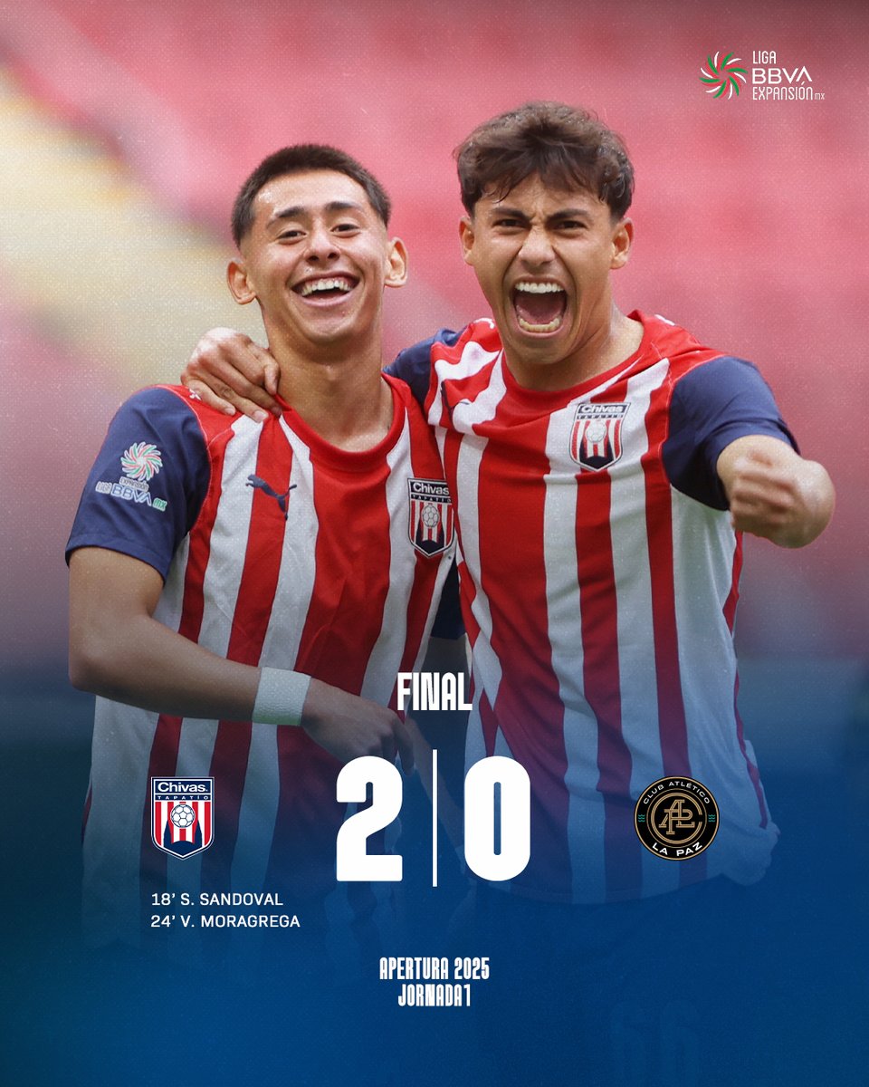 Liga BBVA Expansión MX (@ligamxexpansion) on Twitter photo ¡Gran partido en el Akron! 🔥
<a href="/TapatioCD/">Cantera Rojiblanca</a> arranca el torneo con triunfo ante <a href="/atleticolapaz/">Club Atlético La Paz</a>. 💥 Si bien ganaron los rojiblancos, los paceños dejaron notables sensaciones. 🫡
📝 Los detalles: bit.ly/41oNvDF
#J1 #AP25 #ExpansionMX ¡Gran partido en el Akron! 🔥
<a href="/TapatioCD/">Cantera Rojiblanca</a> arranca el torneo con triunfo ante <a href="/atleticolapaz/">Club Atlético La Paz</a>. 💥 Si bien ganaron los rojiblancos, los paceños dejaron notables sensaciones. 🫡
📝 Los detalles: bit.ly/41oNvDF
#J1 #AP25 #ExpansionMX
