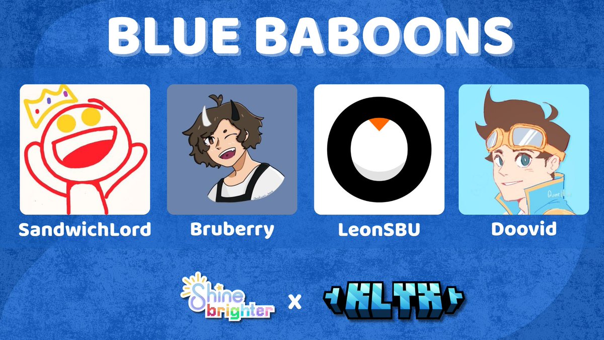ShineBrighter (@shineevents_) on Twitter photo 🌸 Announcing Blue Baboons for Klyx Games: Shine Brighter
<a href="/SandwichLord690/">SandwichLord🎗️</a> <a href="/bruberrying/">Bruberry 🫐</a> LeonSBU <a href="/Doovid_/">Doovid</a>
Watch them play for RSPCA on the 17th of August @ 7pm BST / 2pm EST 🌸 Announcing Blue Baboons for Klyx Games: Shine Brighter
<a href="/SandwichLord690/">SandwichLord🎗️</a> <a href="/bruberrying/">Bruberry 🫐</a> LeonSBU <a href="/Doovid_/">Doovid</a>
Watch them play for RSPCA on the 17th of August @ 7pm BST / 2pm EST