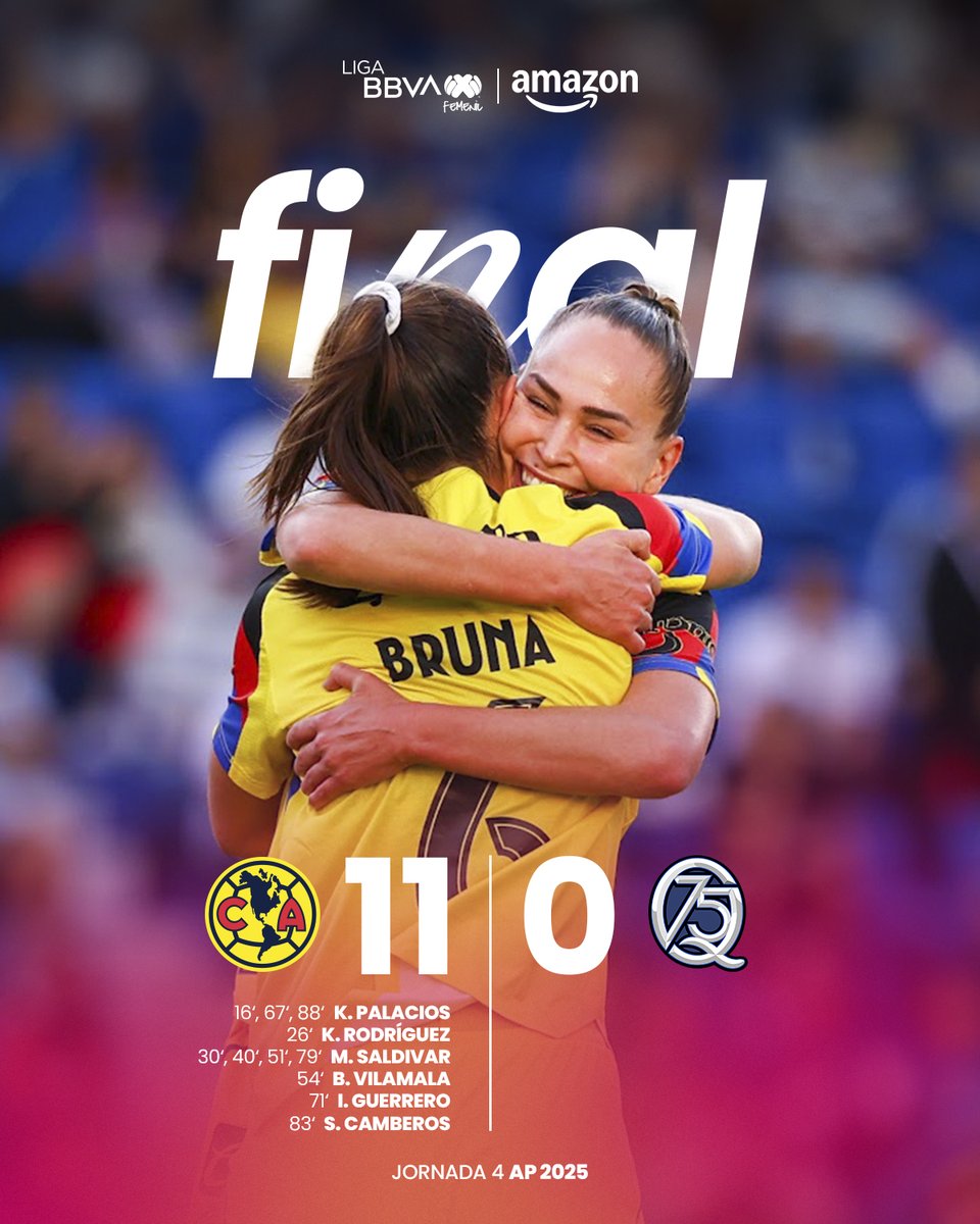 LigaBBVAFemenil (@ligabbvafemenil) on Twitter photo ¡Silbatazo final en el Ciudad de los Deportes! 🔚
Goleada histórica de las Águilas que siguen con paso perfecto en el AP2025. 🦅🤩
<a href="/amazonmex/">Amazon México</a>
#LigaBBVAMXFemenil #NuestroFutFem ¡Silbatazo final en el Ciudad de los Deportes! 🔚
Goleada histórica de las Águilas que siguen con paso perfecto en el AP2025. 🦅🤩
<a href="/amazonmex/">Amazon México</a>
#LigaBBVAMXFemenil #NuestroFutFem
