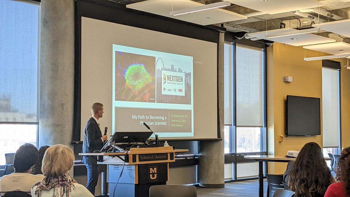 Mizzou MD-PhD (@mizzou_mdphd) on Twitter photo Dr. W. David Arnold, founder of NextGen Precision Health, shared his path to becoming a physician-scientist with MDPHD students at APSA Midwest—offering sharp insight, real-world perspective, and inspiration for the next generation of clinician-scientists 🧬🧠 Dr. W. David Arnold, founder of NextGen Precision Health, shared his path to becoming a physician-scientist with MDPHD students at APSA Midwest—offering sharp insight, real-world perspective, and inspiration for the next generation of clinician-scientists 🧬🧠