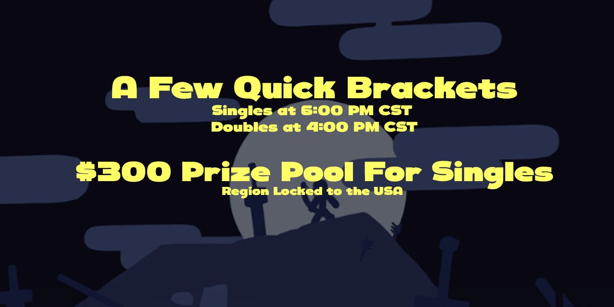 NS | SK Cherry (@cherrynasb) on Twitter photo Not the first bracket but hopefully one of the biggest!
A FEW QUICK BRACKETS
$300 Prize pool for Singles SUNDAY AUGUST 31st! Doubles as well! (No prize pool)
- Top 8 Payout
- USA Region Lock
- Stream for Doubles and Singles! <a href="/studiobidou/">WISHLIST A FEW QUICK MATCHES</a> Not the first bracket but hopefully one of the biggest!
A FEW QUICK BRACKETS
$300 Prize pool for Singles SUNDAY AUGUST 31st! Doubles as well! (No prize pool)
- Top 8 Payout
- USA Region Lock
- Stream for Doubles and Singles! <a href="/studiobidou/">WISHLIST A FEW QUICK MATCHES</a>