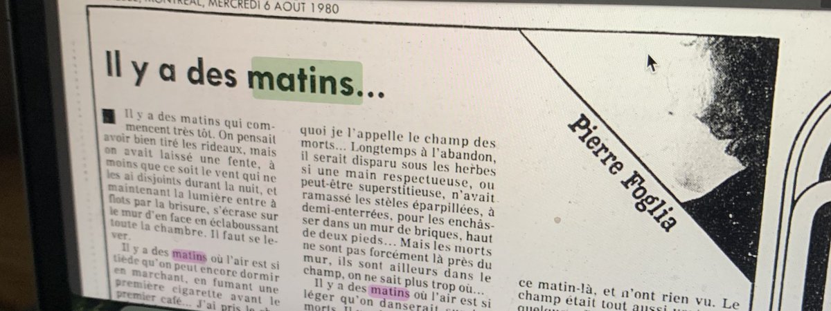 Un de mes Foglia préférés est celui qui écrivait sur la musique. Faque j’ai recensé quelques-uns de ses meilleurs moments de critique (et aussi la fois où il a inspiré une chanson à Marjo). lapresse.ca/arts/musique/2…