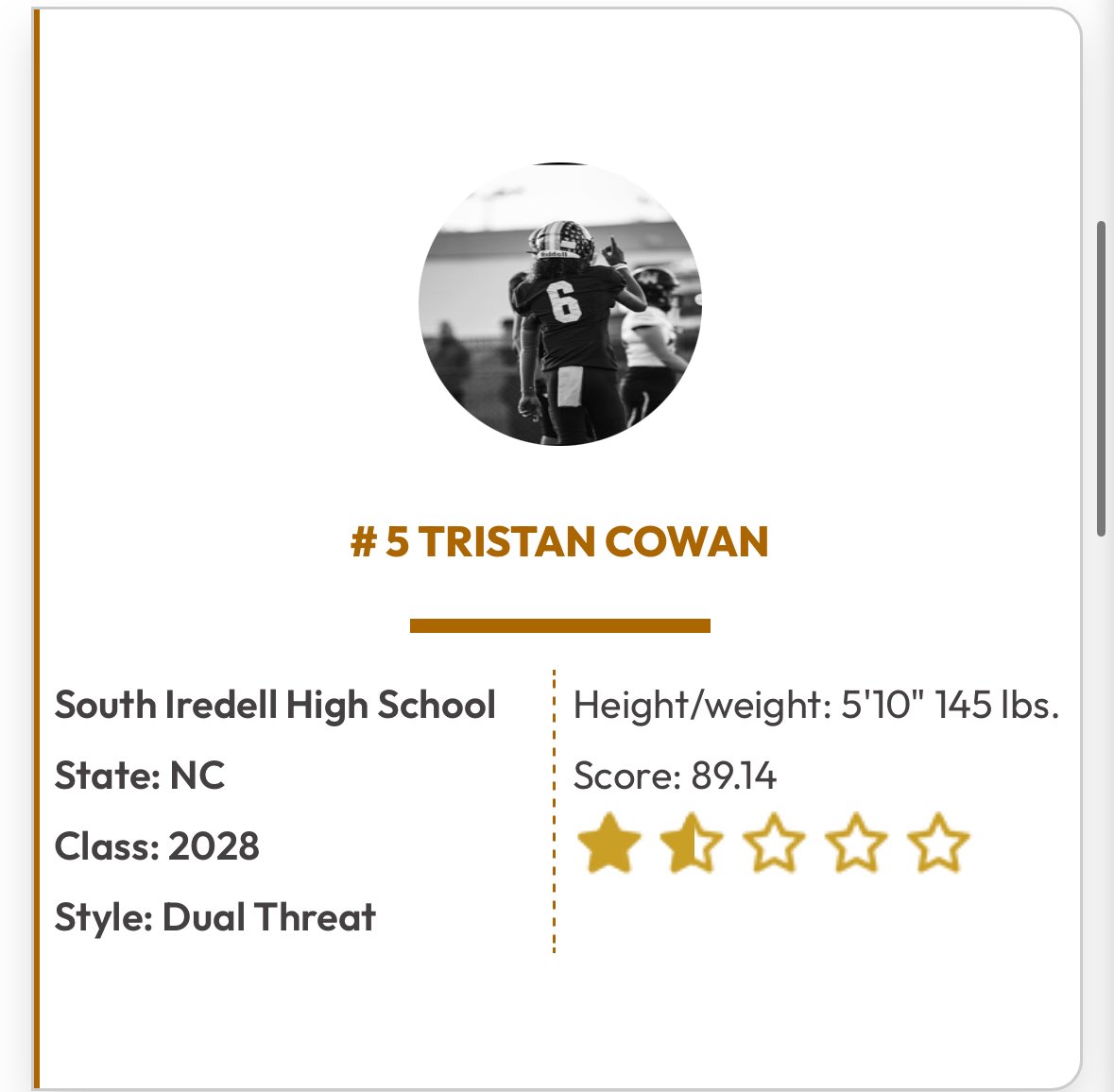 Thank you <a href="/QBHitList/">QBHitList.com</a> For ranking me #5 Duel Threat QB in the state and #198 in the nation!!
<a href="/ChrisReynolds_3/">Chris Reynolds</a> <a href="/si_vikings_fb/">South Iredell Vikings Football</a> @StevieCoach <a href="/remyangray/">Myan.Gray</a> <a href="/CoachZellDB/">Denzel Watkins</a>