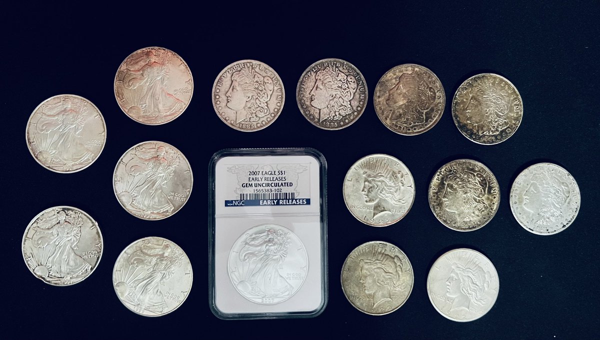 Relentless_369's tweet photo. @NakedBakers That is so cool. I just inherited a collection from my in laws and started to expand more into silver. Here are some of my coins as well. https://t.co/PCfvcJJUCP