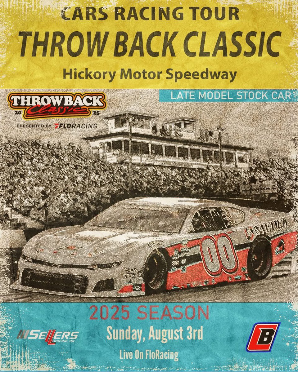 It’s what we’ve all been waiting for … 𝘄𝗲’𝗿𝗲 𝗥𝗔𝗖𝗜𝗡𝗚! The zMax <a href="/CARSTour/">CARS Tour</a> #ThrowbackClassic will resume approx. 9:05pm. PLM will finish, with LMSC following. Get to <a href="/FloRacing/">FloRacing</a> , now, and catch every lap! 

𝖦𝖥𝖷: Sellers Racing Inc. // Dinah Mullins Creative