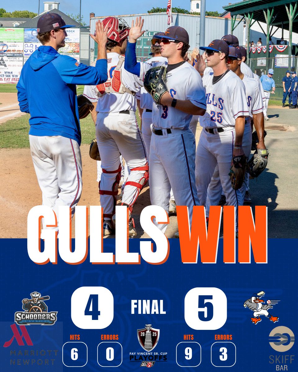 MOVING ONNNN!!!! Your final tonight is 5-4 NEWPORT!!!!

This post game summary is brought to you by the Skiff Bar and Grill and the Newport Marriott.

Newport will play Game 1 of the NECBL Semifinals against the Vineyard on Aug. 4 at Cardines at 6:35 p.m.!