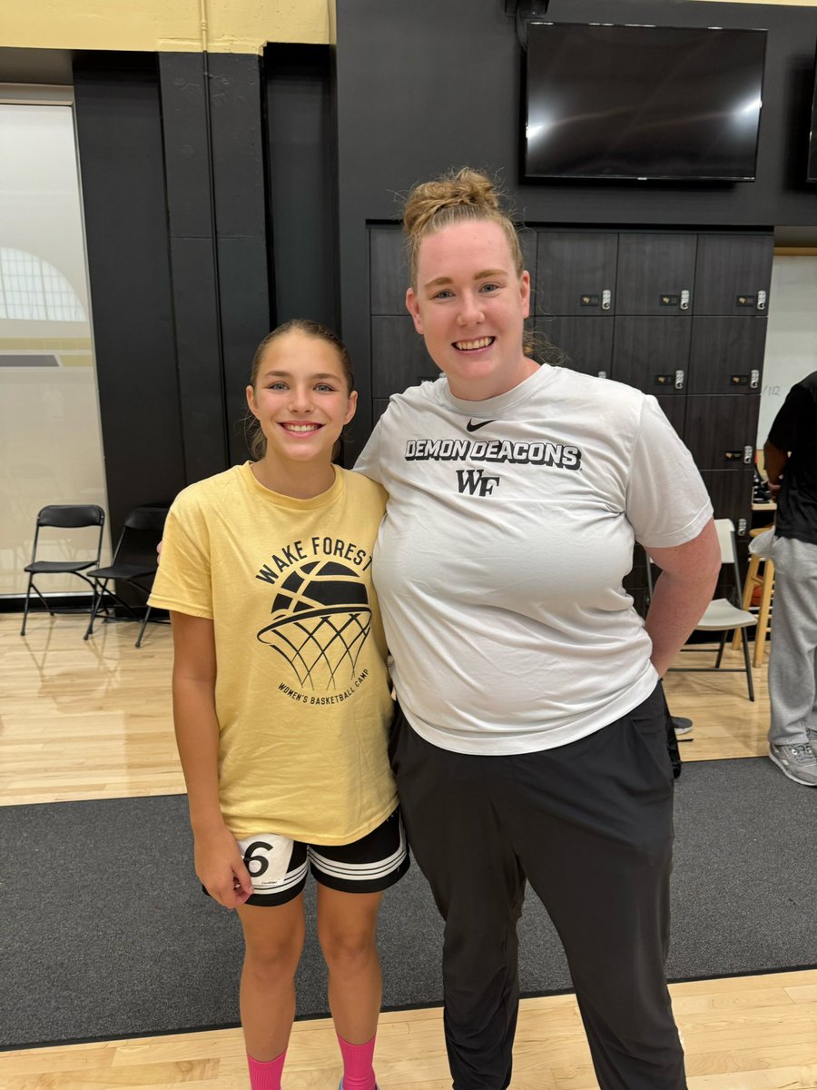 Thank you <a href="/MeganGebbia/">megan gebbia</a>  and <a href="/WakeWBB/">Wake Forest Women's Basketball</a> for the invite to your Elite Camp today. It was a great camp and I enjoyed learning more about your program. Go Deacs! 
<a href="/coachkent02/">#alwaysinthegym</a> <a href="/InsiderExposure/">InsiderExposure</a> <a href="/BatsonBBall/">Batson Basketball</a>