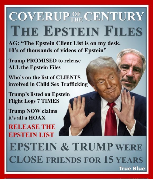 Judy (@ink8judy) on Twitter photo <a href="/sirDukeDevin/">Devin Duke</a> (COVERUP)
AND MORE BULLSH*T.
BONDI & TODD BLANCHE ARE PARTISAN
TRUMP LOYALISTS.
MEETINGS WITH G. MAXWELL REEKS OF (CORRUPTION).
ALL INFO. REVEALED, WILL BE MONITORED OR NEGOTIATED TO
(PROTECT TRUMP*).
TRUMP & EPSTEIN WERE CLOSE FRIENDS FOR 15 YEARS -
HE IS (COMPLICIT). <a href="/sirDukeDevin/">Devin Duke</a> (COVERUP)
AND MORE BULLSH*T.
BONDI & TODD BLANCHE ARE PARTISAN
TRUMP LOYALISTS.
MEETINGS WITH G. MAXWELL REEKS OF (CORRUPTION).
ALL INFO. REVEALED, WILL BE MONITORED OR NEGOTIATED TO
(PROTECT TRUMP*).
TRUMP & EPSTEIN WERE CLOSE FRIENDS FOR 15 YEARS -
HE IS (COMPLICIT).