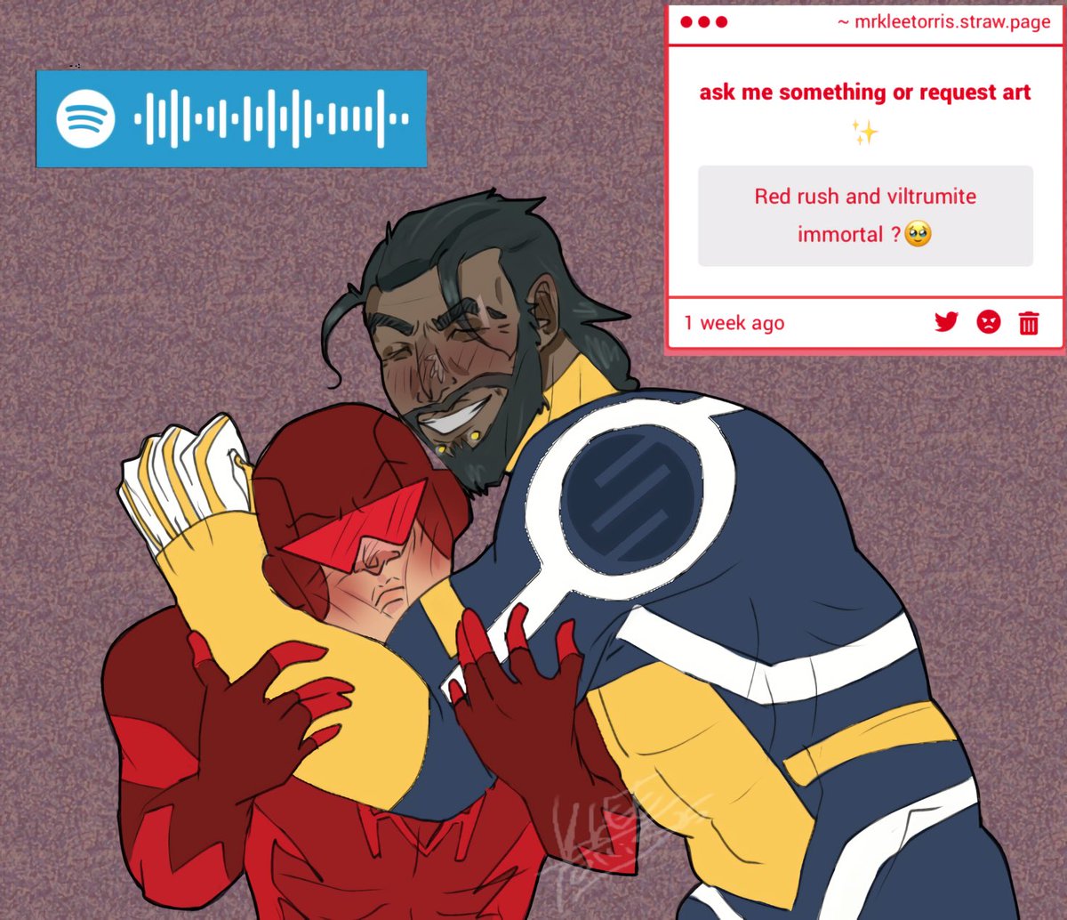 mrkleetorris's tweet photo. he does not know his own strength ! 

#INVINCIBLE #invinciblefanart #redrush #josef #immortal #yaoi https://t.co/0ZQBhGnI69